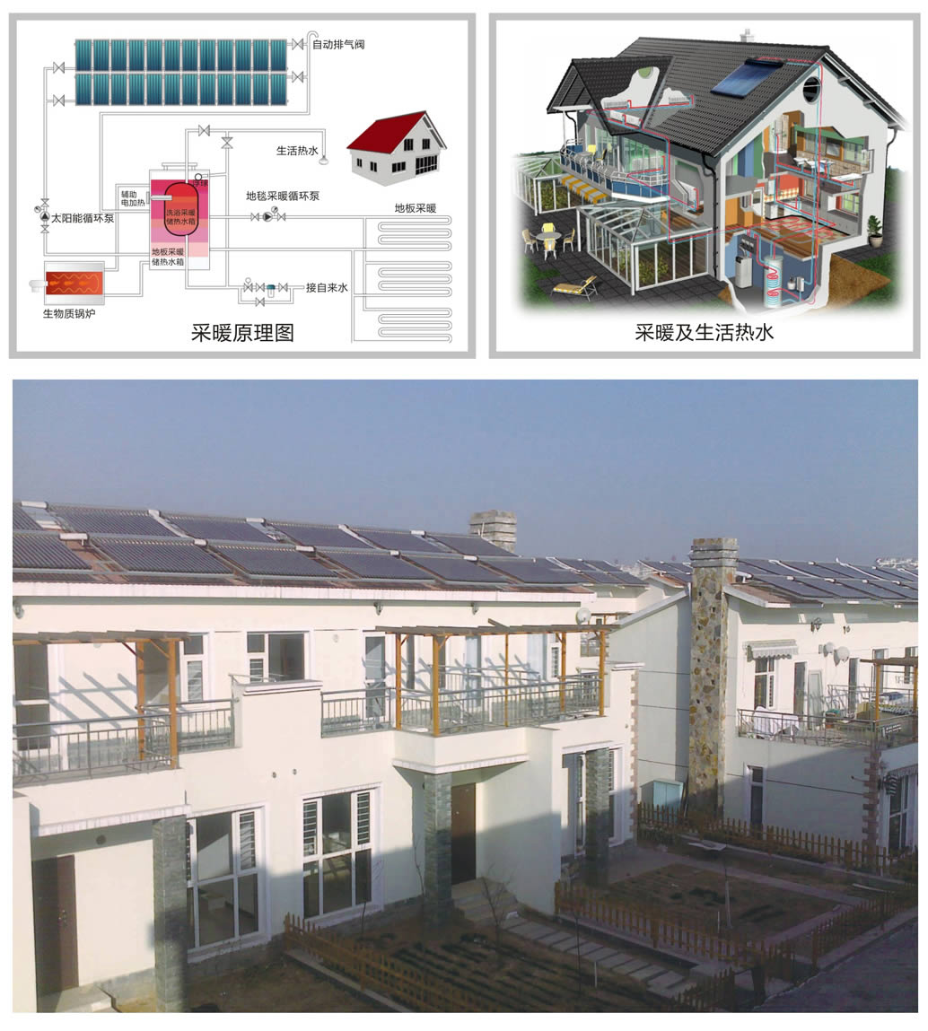 石家庄太阳能热水+采暖两联供系统工程施工单位